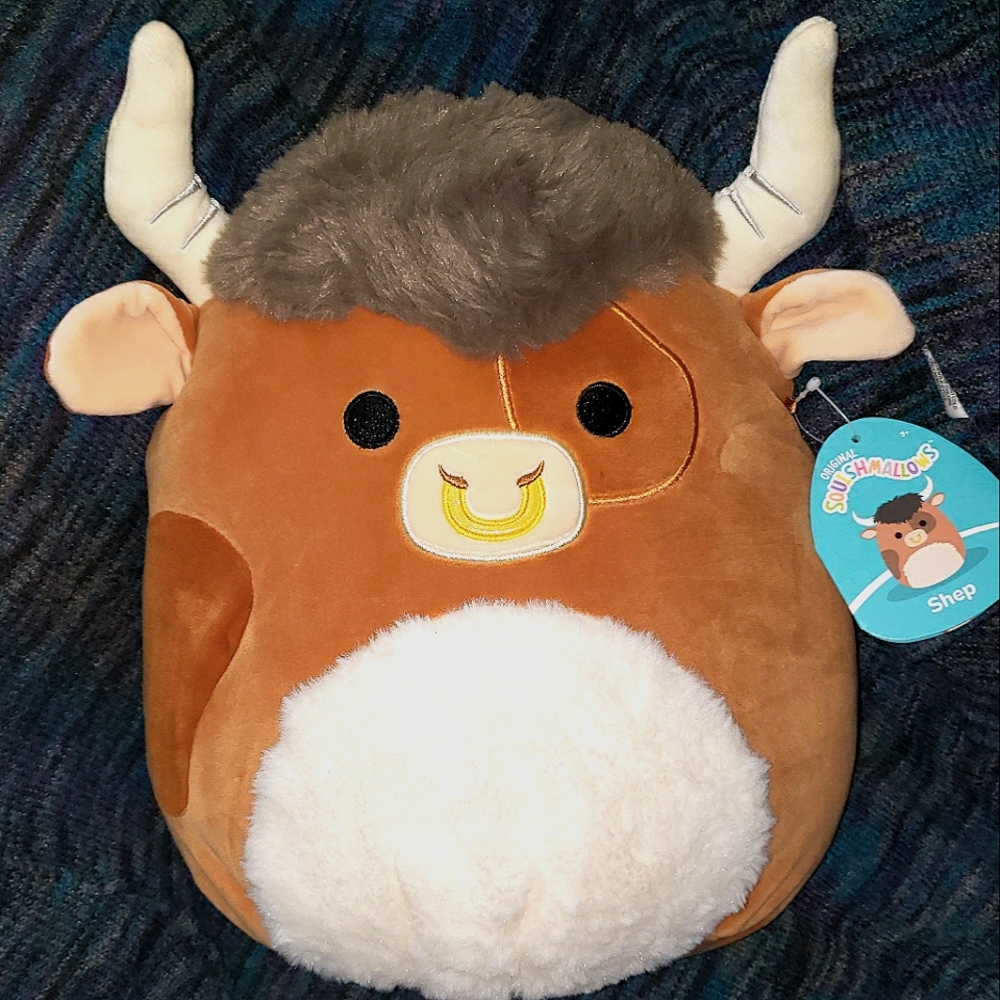 Squishmallows 11" Shep the Brown Spotted Bull Cow 2023 KELLYTOY NWT - Picture 1 of 10